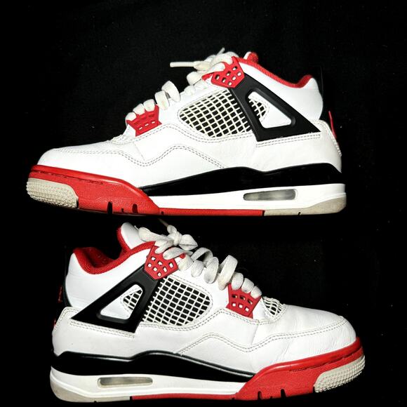 Size 4.5 - Nike Air Jordan 4 Retro OG Fire Red 2020 Men's Shoes - Picture 3 of 9